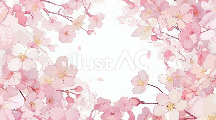満開の桜 桜,枠,フレームのイラスト素材