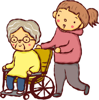 Illustration, wheelchair, care, care facilities, 