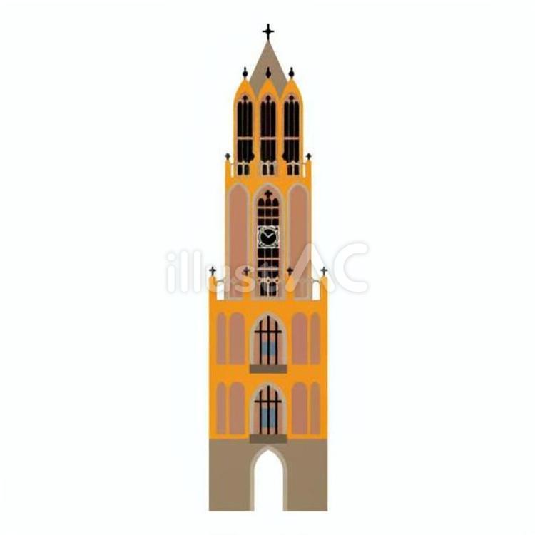 ドム塔 ドム塔,塔,ユトレヒトのイラスト素材