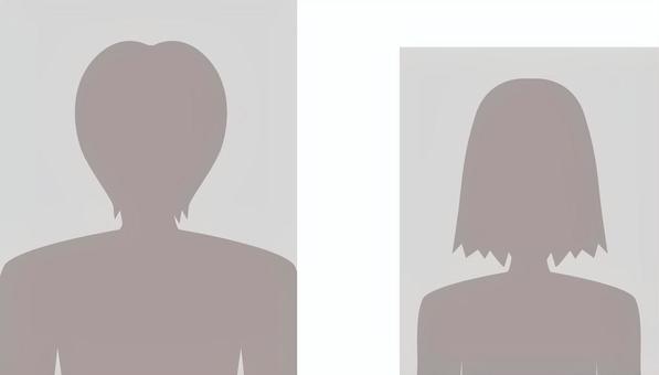 男性女性サンプル 男性,女性,人物,証明写真,人材,イメージ,シルエット,サンプルのイラスト素材
