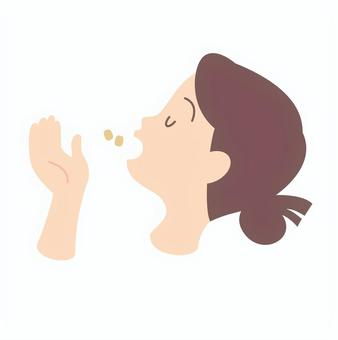 錠剤を服用する女性 サプリ,サプリメント,薬,服用,接種,処方,服薬,錠剤,女性のイラスト素材