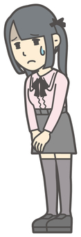 地雷系女子-185-全身 しょんぼり,地雷系,女性,女の子,ツインテール,人物,かわいい,表情,感情,落ち込むのイラスト素材