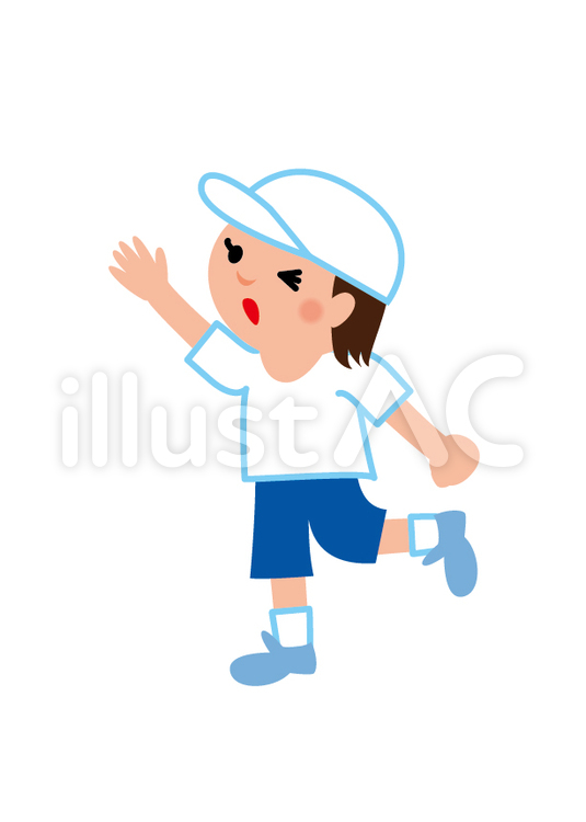男の子 運動会,白組,男子のイラスト素材