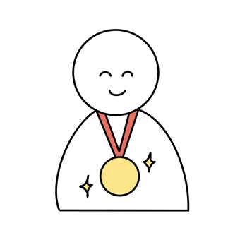 Illustration, a medal, gold medal, victory, 