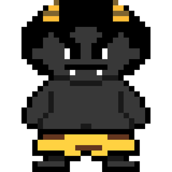 黒鬼 ドット絵風,鬼,黒鬼,節分,和風,日本の行事,妖怪,伝説,伝承,2月のイラスト素材