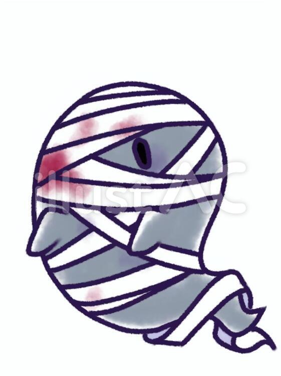 包帯おばけ血付きイラスト No 無料イラストなら イラストac