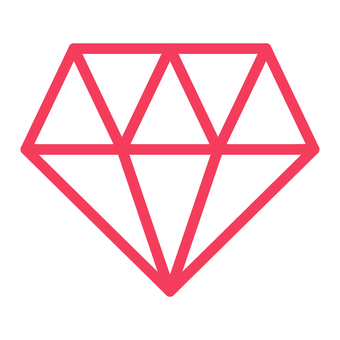 ダイヤモンドのアイコン_赤線 ダイヤモンド,アイコン,ダイアモンド,宝石,赤,シンプル,単体,クリスタル,アクセサリー,シンボルのイラスト素材