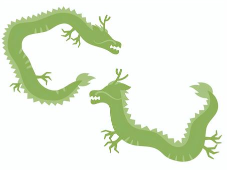 two dragons, dragon, silhouette, monochromatic, JPG, PNG and AI