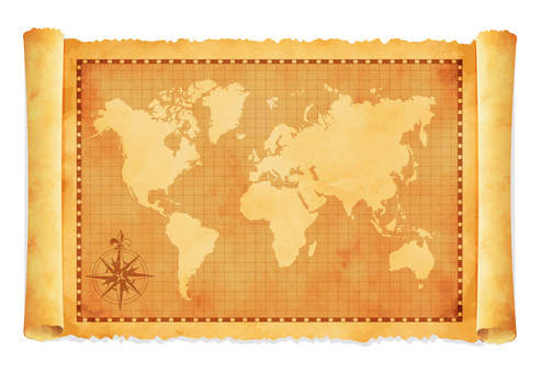 色褪せた古い世界地図イラスト 色褪せた古い世界地図イラスト 地図,マップ,古地図,世界地図,レトロ,ワールド,地理,バックグラウンド,茶色,古いのイラスト素材