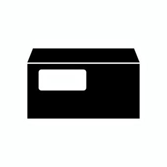 窓がある洋型封筒のシルエット 封筒,文房具,洋型封筒,手紙,事務用品,ビジネス,シルエット,シンプル,挿絵,黒のイラスト素材