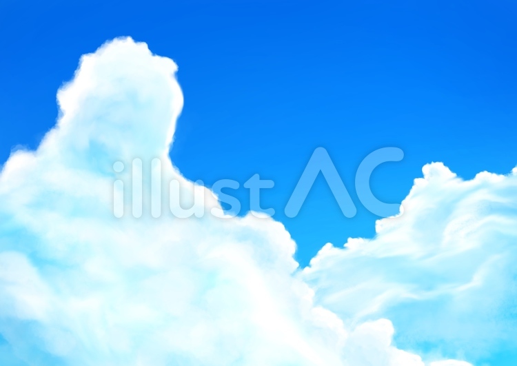 夏 夏,夏空,入道雲のイラスト素材