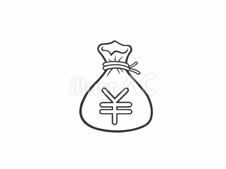 お金(マネー)をイメージする袋のアイコン 袋,紐,マークのイラスト素材