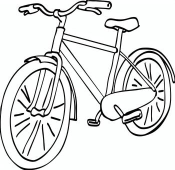 手書き自転車 自転車,手書き,モノクロ,シンプル,サドルのイラスト素材