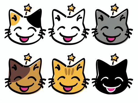 ハッピーベロ出し子猫_色ズレゆるい絵 ハッピーベロ出し子猫_色ズレゆるい絵 子猫,ベロ出し,星,ニコニコ,顔,うれしい,楽しい,テヘペロ,ネコ,手書きのイラスト素材