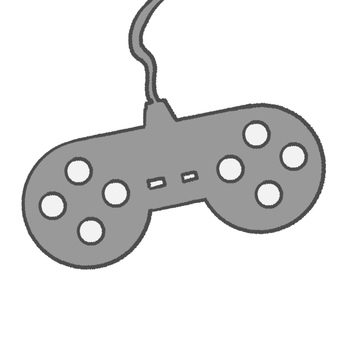 ゲーム機のコントローラー ゲーム,コントローラー,ゲーム機,モノトーン,有線のイラスト素材