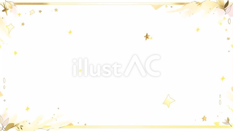 白背景(金枠A)5 水彩,金色,枠のイラスト素材