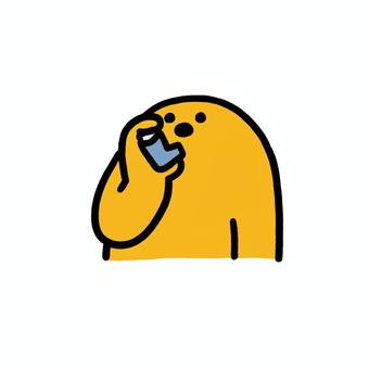 吸入器くん 医療,病院,患者,治療,喘息,呼吸器,吸入器,気管支拡張薬のイラスト素材