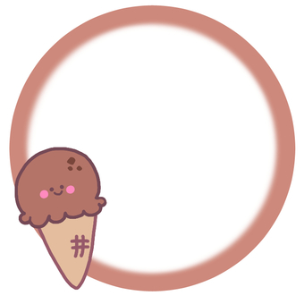 Ice cream (chocolate) round frame, ice, ice cream, food, JPG, PNG and AI