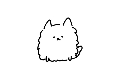 ポメラニアンのイラスト いぬ,ポメラニアン,かわいい,ご機嫌,手描き,線画のイラスト素材