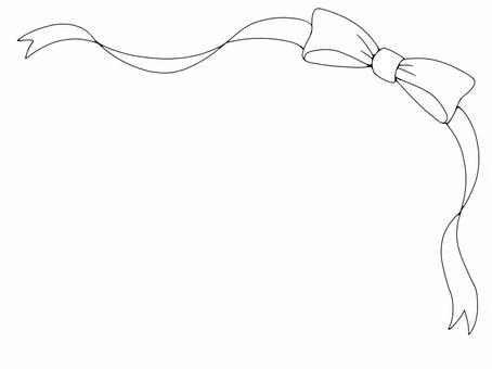 リボンの線画フレーム リボンの線画フレーム 線画,モノクロ,リボンのイラスト素材