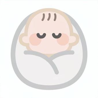 新生児赤ちゃんのおくるみイラスト素材 赤ちゃん,育児,新生児,乳児,おくるみ,包む,寝顔,ベビー,子育て,アイコンのイラスト素材