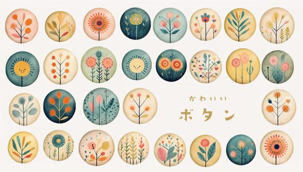 Set of cute buttons (watercolor), Set of cute buttons (watercolor), botón, set, y linda,