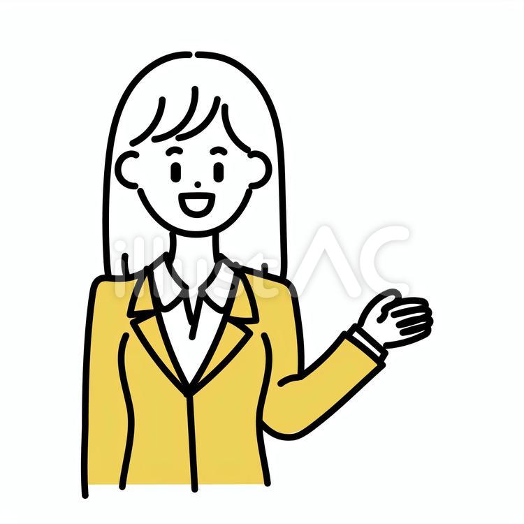 こちらへどうぞとご案内をする女性 スーツ,人物,女性のイラスト素材