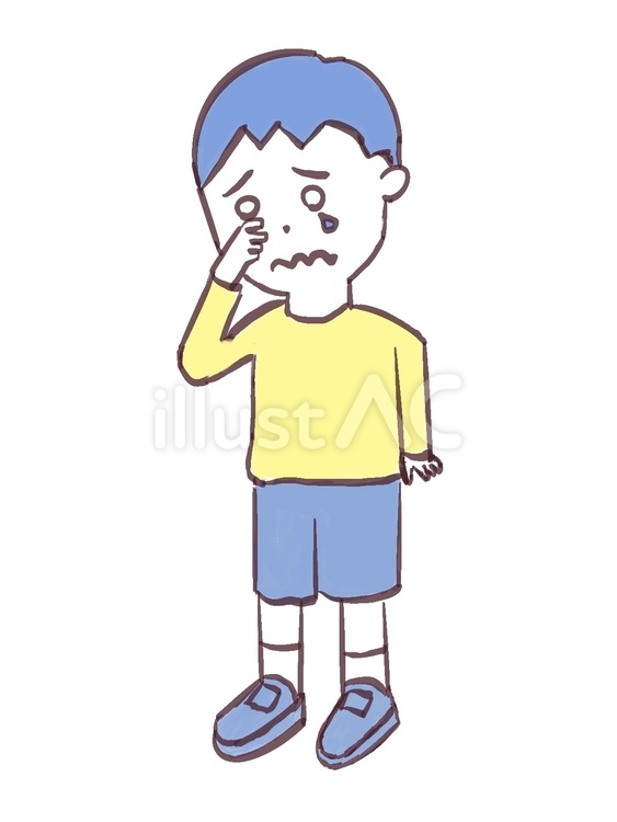 泣いている男の子 泣く,男の子,涙のイラスト素材