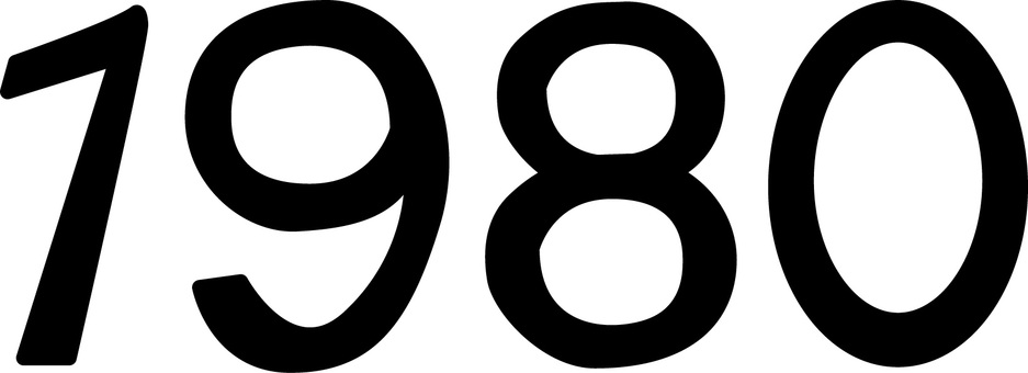 1980　年代　 西暦,1980,年代,過去,昔,数字,文字,表示,レトロのイラスト素材