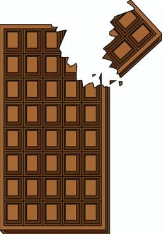 チョコレート　 チョコレート,割れる,かじる,甘い,お菓子,おやつ,カカオ,シンプル,線画のイラスト素材