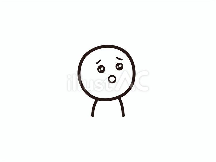 ウルウルの目で斜め上を見る棒人間 うるうる,目,きゅるんのイラスト素材