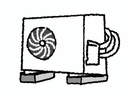 室外機 室外機,エアコン,盗難,お知らせ用,宣伝用,pop調,手描き,挿絵,ワンポイント,素材のイラスト素材