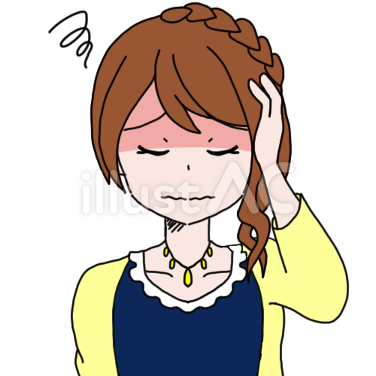 私服の女性4（発熱） 私服,女子,女の子のイラスト素材