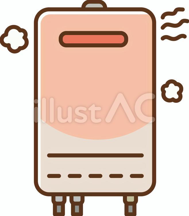 オーバーヒート中の給湯器のイラスト 給湯器,オーバーヒート,ガスのイラスト素材