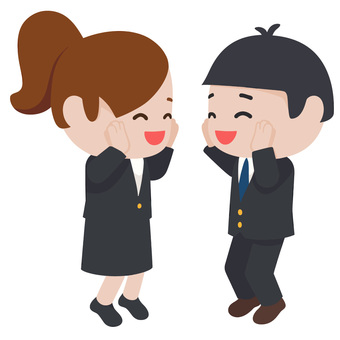 ハイタッチするOLとビジネスマン ol,ビジネスマン,ハイタッチ,喜び,成功,達成感,チームワーク,協力,笑顔,ポジティブのイラスト素材