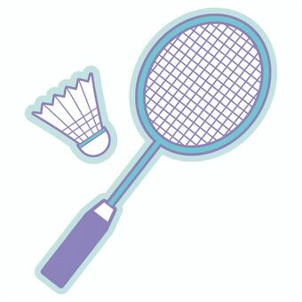 パステルカラーかわいいバトミントン バドミントン,シャトル,バトミントンシャトル,バトミントンラケット,ラケット,バトミントン部,フラットデザイン風,ピクトグラム風,ベクター,アウトラインのイラスト素材