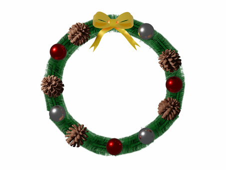 クリスマスリースリアル・背景透過 クリスマスリース,エレガント,クリスマス,リース,リアル,xmas,オーナメント,おしゃれ,アイコン,シンプルのイラスト素材