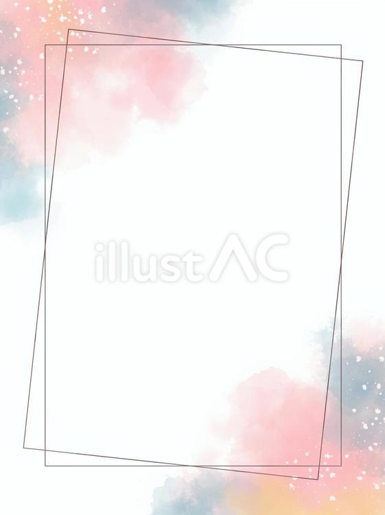 華やかな水彩文字フレーム 水彩,フレーム,枠のイラスト素材