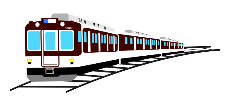 レールを走る電車（3両） 電車,train,トレイン,レール,3両,イラスト,シンプル,素材,挿絵,デザインのイラスト素材