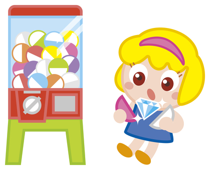 カプセルトイ-1 こども,カプセルトイ,人物,景品,小型自動販売機のイラスト素材