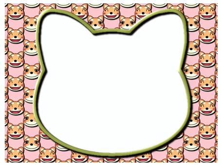 柴犬のフレ−ム 柴犬,フレ−ム,ポストカード,メッセージカード,柄,麻呂,罫線なし,ピンクのイラスト素材
