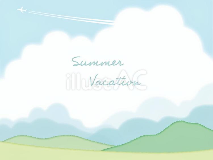 夏の空のフレーム1 キャンプ,アウトドア,夏休みのイラスト素材