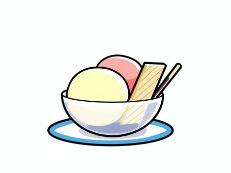 アイスクリーム お菓子,おやつ,デザート,甘味,バニラ,ストロベリー,冷たい,ひんやり,アイス,喫茶店のイラスト素材