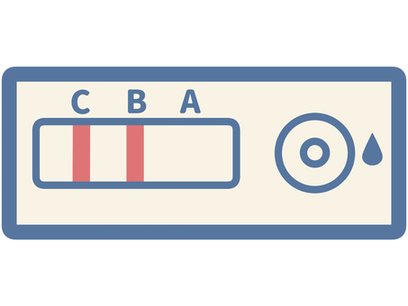 インフルB型 陽性・検査キット インフルエンザ,b型,陽性,感染,抗原検査,医療,ウイルス,体調管理,アイコン,医療素材のイラスト素材