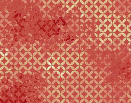 赤とゴールドのマーブル七宝柄 マーブル,七宝,和柄,パターン,背景,壁紙,赤,レッド,赤茶色,ゴールドのイラスト素材