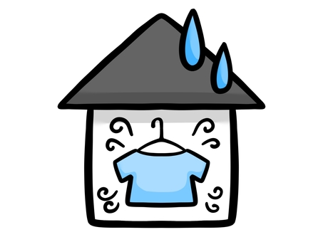 部屋干しアイコン風 部屋干し,アイコン,部屋,干す,乾かす,洗濯,洗濯物,雨,雨天,梅雨のイラスト素材