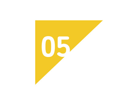 ナンバリング　三角　イエロー　５ レトロ,カラフル,数字,ナンバリング,おしゃれ,かわいい,見出し,ポップ,シンプル,三角のイラスト素材