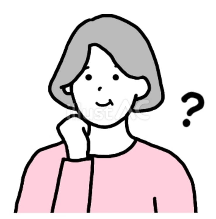疑問　シニア　女性 疑問,迷う,分からないのイラスト素材