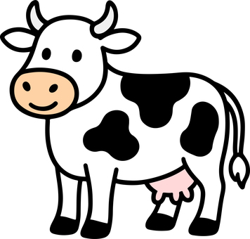 乳牛 牛,丑,うし,ウシ,丑年,干支,十二支,子牛,乳牛,模様のイラスト素材