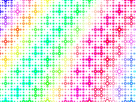 カラフルなリング様のドット柄の壁紙素材 ドット,柄,リング,模様,カラフル,背景,壁紙,スクリーントーン,ハーフトーン,テクスチャのイラスト素材